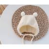 Spring and autumn cotton 0-8 months baby hat autumn ear protection cap (Beige)