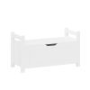 Kids Toy Box Chest, White Rubber Wood Toy Box for Boys Girls, Large Storage Cabinet with Flip-Top Lid/Safety Hinge, Toy Storage Organizer Trunk