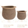 Cotton Linen Laundry Basket Set (Black&Brown)