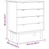 Drawer Cabinet OTTA 30.1"x15.6"x35.4" Solid Wood Pine
