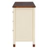 Wooden Storage Dresser with 6 Drawers, Storage Cabinet for kids Bedroom,Cream+Walnut
