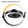 20 Inch Enclosed Bladeless Ceiling Fan with Lights(Black)