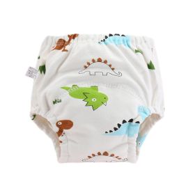 Washable Pocket Pants Diaper Pants Baby Child (Option: Dinosaur on white-90)