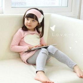 Spring And Autumn New Girls Love Three-piece Suit (Size/Age: 100cm (2-3Y), Color: Pink)