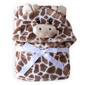 Baby Hooded Bath Towel Children's Blanket Soft And Comfortable (Option: Brown-102CMX76CM)