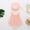 Baby Girl 1pcs Solid Color Heart Graphic Mesh Overlay Sleeveless Dress & Hat