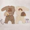 Baby Rainbow & Letter Graphic Hoodie and Pant Set