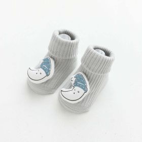 Baby Cartoon 3D Doll Patched Pattern Non-Slip Floor Socks (Size/Age: XS (0-6M), Color: Light Blue)