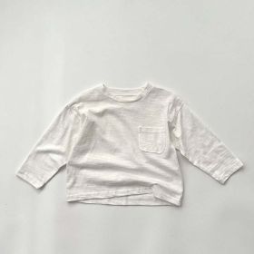 Baby Solid Color Pocket Patched Design Casual Shirt (Size/Age: 80cm (12-18M), Color: White)