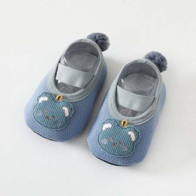Baby Girl Cartoon Pattern Non-Slip Toddler Shoes With Tail Design Floor Socks (Size/Age: XS (0-6M), Color: Blue)