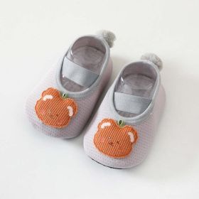 Baby Girl Cartoon Pattern Non-Slip Toddler Shoes With Tail Design Floor Socks (Size/Age: XS (0-6M), Color: Grey)