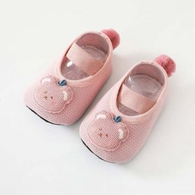 Baby Girl Cartoon Pattern Non-Slip Toddler Shoes With Tail Design Floor Socks (Size/Age: XS (0-6M), Color: Pink)