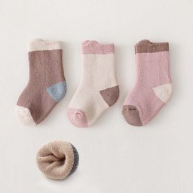Baby Cartoon Print Pattern Thickened Soft Cotton Socks (Size/Age: S (6-12M), Color: Light Pink)