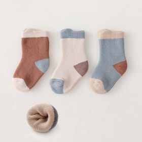 Baby Cartoon Print Pattern Thickened Soft Cotton Socks (Size/Age: S (6-12M), Color: Brown)