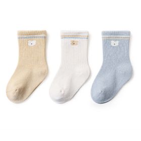 Baby Cute Print Pattern Mid-Tube Cotton Socks In Spring Autumn (Size/Age: S (6-12M), Color: Blue)
