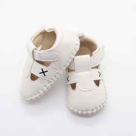 Baby Solid Color Soft Leather Toddler Shoes Sandals In Summer (Size/Age: Insole Length 11.00 cm, Color: White)