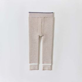 Baby Solid Color Thickened One-Piece Fleece Leggings With Foot & Tights (Size/Age: S (2-3Y), Color: Apricot)