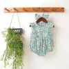 Baby Girl Floral Pattern Ruffle Sleeveless or Long-Sleeved Design Summer Round Collar Onesies