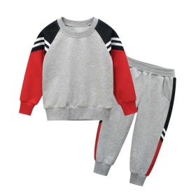 Baby Boy Contrast Design Hoodies Combo Side Print Trousers Sport Style Sets (Size/Age: 90cm (18-24M), Color: Red)