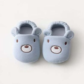 Baby Cartoon Animal Embroidered Graphic Cotton Filling Design Warm Toddle Shoes (Size/Age: Insole Length 11.00 cm, Color: Blue)