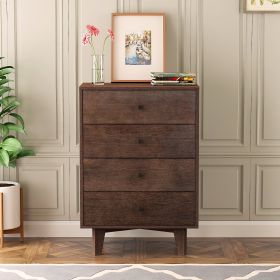 Solid Wood spray-painted drawer dresser, can be placed in the bedroom, nursery, and other places. Retro round handle. (Color: Auburn)
