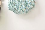 Baby Girl Floral Pattern Ruffle Sleeveless or Long-Sleeved Design Summer Round Collar Onesies