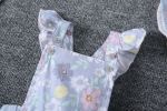 Baby Girl 1pcs Allover Floral Graphic Ruffle Onesies With Belted Hat