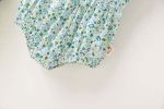 Baby Girl Floral Pattern Ruffle Sleeveless or Long-Sleeved Design Summer Round Collar Onesies