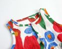 Baby Girl Floral Print Pattern Buttoned Design Sleeveless Rompers