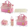 5PCS Baby Nappy Diaper Bags Set Mommy Diaper Shoulder Bags w/ Nappy Changing Pad Insulated Pockets Travel Tote Bags