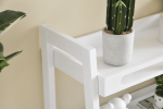Three-tier Solid Wood Shelving Unit, 24"x15"x35"