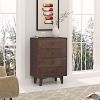 Solid Wood spray-painted drawer dresser, can be placed in the bedroom, nursery, and other places. Retro round handle.