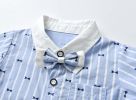 Baby Boy Bow-Tie Print Top Combo Solid Short Pants In Sets