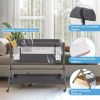 Height Adjustable Bedside Sleeper with Storage Bag and Soft Mattress for Baby