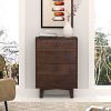 Solid Wood spray-painted drawer dresser, can be placed in the bedroom, nursery, and other places. Retro round handle.
