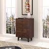 Solid Wood spray-painted drawer dresser, can be placed in the bedroom, nursery, and other places. Retro round handle.