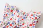 Baby Girls Floral Print Pattern With Bow Tie Design Round Collar Sleeveless Princess Onesies Dress
