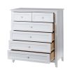 Solid Wood spray-painted drawer dresser, can be placed in the bedroom, nursery, and other places. Retro round handle.