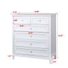 Solid Wood spray-painted drawer dresser, can be placed in the bedroom, nursery, and other places. Retro round handle.