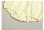 Baby 1pcs Puff Sleeves Contrast Tape Lapel College Style Onesies