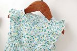 Baby Girl Floral Pattern Ruffle Sleeveless or Long-Sleeved Design Summer Round Collar Onesies