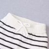 Baby 1pcs Striped Pattern Knitted Hoodie With Hat & Pants Warm Sets