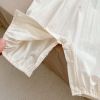 Baby Solid Color, Doll Neck, Mesh Patched Design Romper