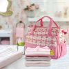 5PCS Baby Nappy Diaper Bags Set Mommy Diaper Shoulder Bags w/ Nappy Changing Pad Insulated Pockets Travel Tote Bags