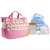 5PCS Baby Nappy Diaper Bags Set Mommy Diaper Shoulder Bags w/ Nappy Changing Pad Insulated Pockets Travel Tote Bags