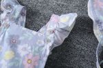 Baby Girl 1pcs Allover Floral Graphic Ruffle Onesies With Belted Hat