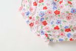 Baby Girls Floral Print Pattern With Bow Tie Design Round Collar Sleeveless Princess Onesies Dress