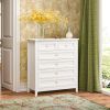 Solid Wood spray-painted drawer dresser, can be placed in the bedroom, nursery, and other places. Retro round handle.