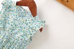 Baby Girl Floral Pattern Ruffle Sleeveless or Long-Sleeved Design Summer Round Collar Onesies