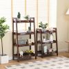 Three-tier Solid Wood Shelving Unit, 24"x15"x35"